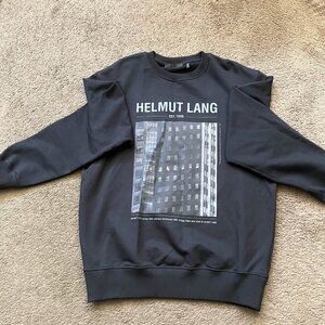 Helmut Lang Men's Black and Grey Sweatshirt